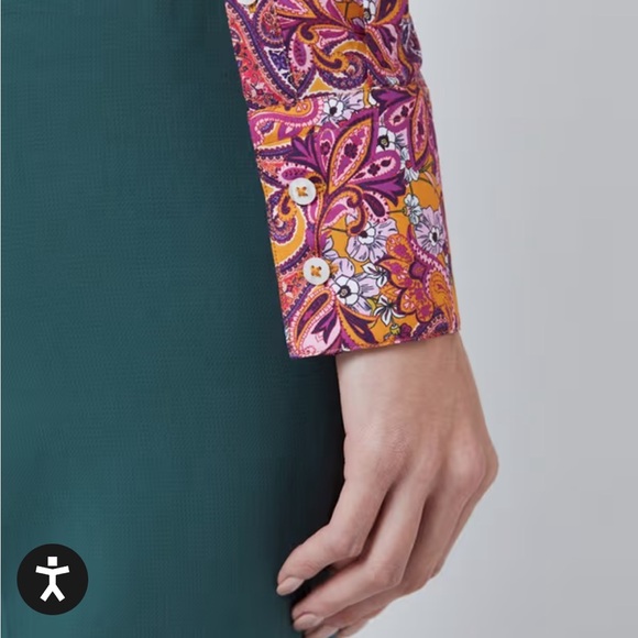 HAWES & CURTIS Mustard and Purple Floral Paisley Fitted Button Down Shirt UK 10 - Picture 3 of 11